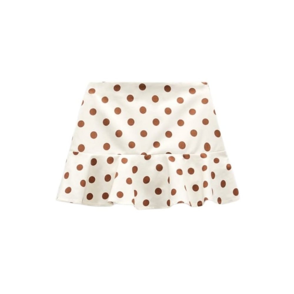 NEW ZARA SKIRT WITH MINI RUFFLES ECRU | 7385/201